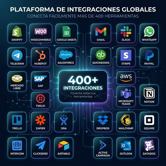 Más de 400 integraciones disponibles para conectar con Mekano